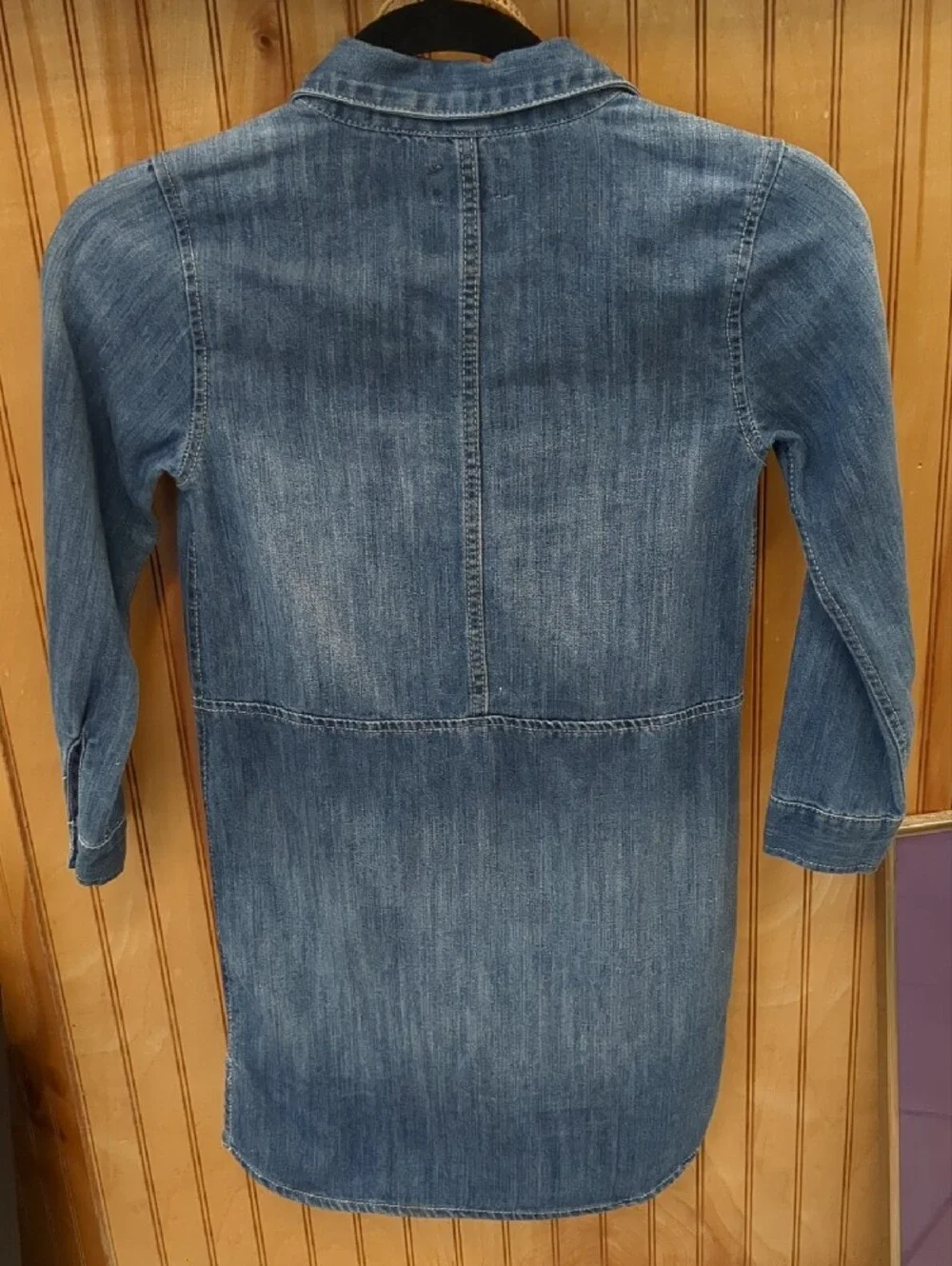 Old Navy Blue Denim Shirt Dress with Chest Pocket